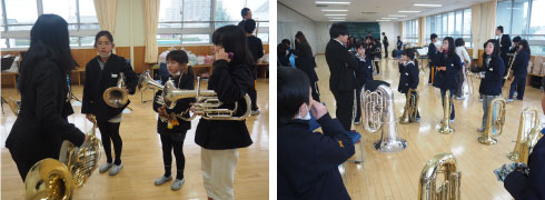 碧南市小学校・中学校　芸術文化出張指導・ワークショップの様子